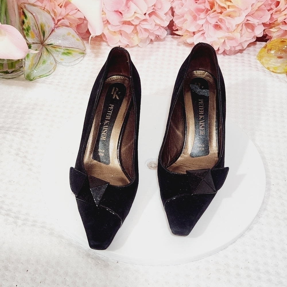 PETER Kaiser Suede Accented Front Heel Pumps Size 7.5